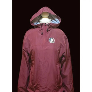 FSU Champion Florida State Seminoles Hooded Pullover 1/4 Zip Lined Windbreaker
